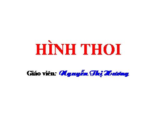 Chương I. §11. Hình thoi