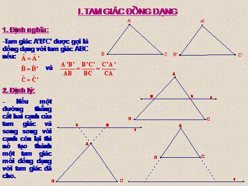 Chương III. §4. Khái niệm hai tam giác đồng dạng