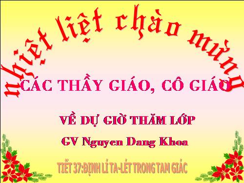 Chương III. §1. Định lí Ta-lét trong tam giác