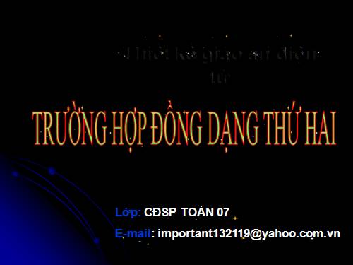 Chương III. §6. Trường hợp đồng dạng thứ hai