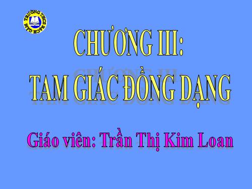 Chương III. §4. Khái niệm hai tam giác đồng dạng