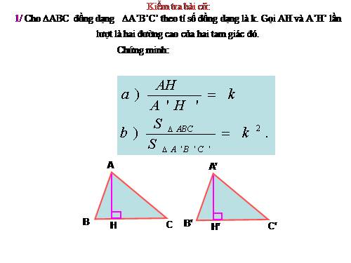 Chương III. §8. Các trường hợp đồng dạng của tam giác vuông