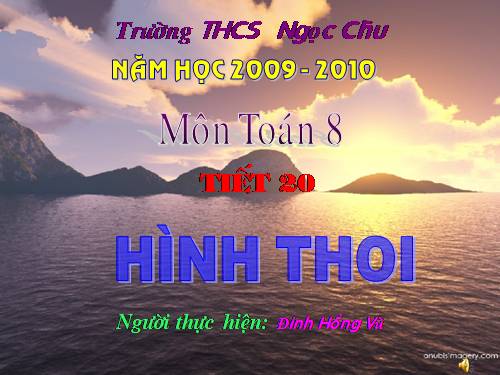 Chương I. §11. Hình thoi