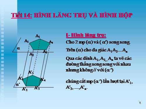 Ôn tập Chương IV. Hình lăng trụ đứng. Hình chóp đều