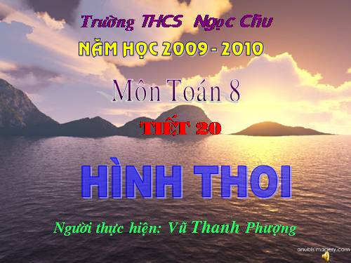 Chương I. §11. Hình thoi