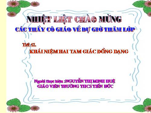 Chương III. §4. Khái niệm hai tam giác đồng dạng