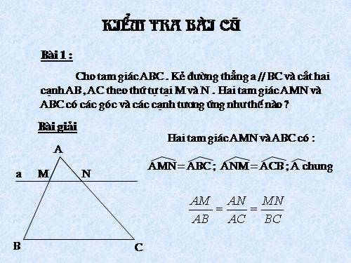 Chương III. §4. Khái niệm hai tam giác đồng dạng