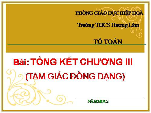 Ôn tập Chương III. Tam giác đồng dạng