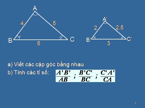 Chương III. §4. Khái niệm hai tam giác đồng dạng