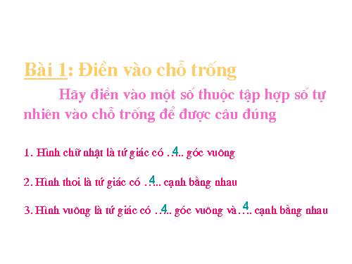 Các bài Luyện tập