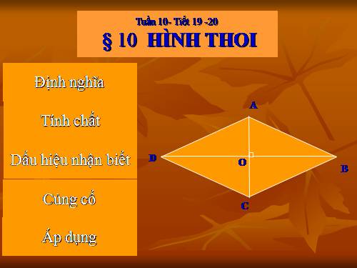 Chương I. §11. Hình thoi