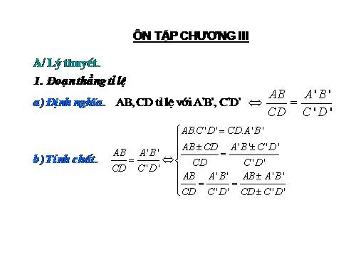 Ôn tập Chương III. Tam giác đồng dạng