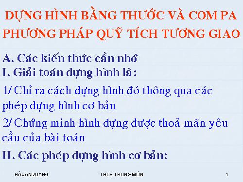 Chương I. §5. Dựng hình bằng thước và compa. Dựng hình thang