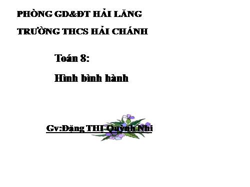 Chương I. §7. Hình bình hành