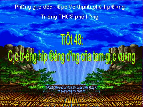 Chương III. §8. Các trường hợp đồng dạng của tam giác vuông