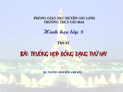 Chương III. §6. Trường hợp đồng dạng thứ hai