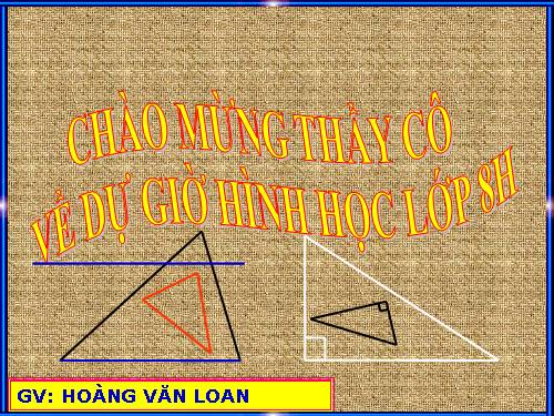 Chương III. §8. Các trường hợp đồng dạng của tam giác vuông