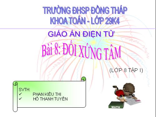 Chương I. §8. Đối xứng tâm