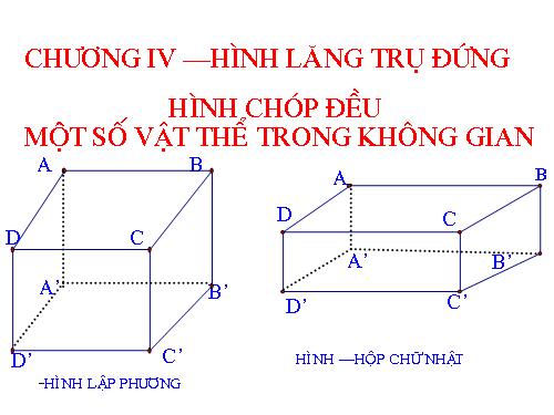 Ôn tập Chương IV. Hình lăng trụ đứng. Hình chóp đều