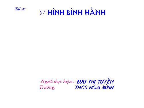 Chương I. §7. Hình bình hành