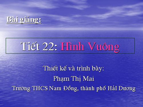 Chương I. §12. Hình vuông