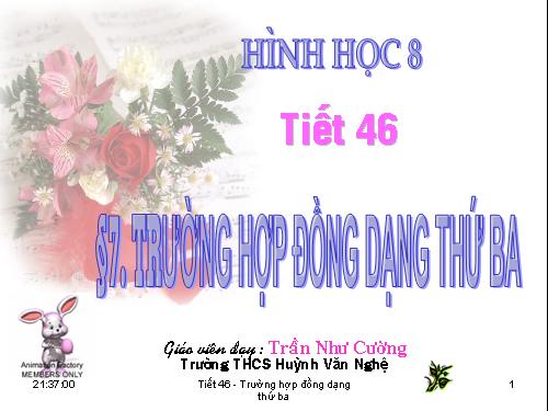 Chương III. §7. Trường hợp đồng dạng thứ ba