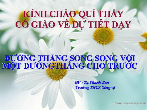 Chương I. §10. Đường thẳng song song với một đường thẳng cho trước