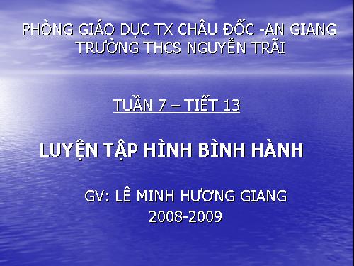 Chương I. §7. Hình bình hành