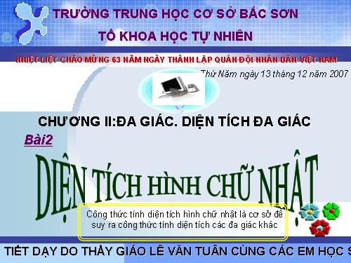 Chương II. §2. Diện tích hình chữ nhật