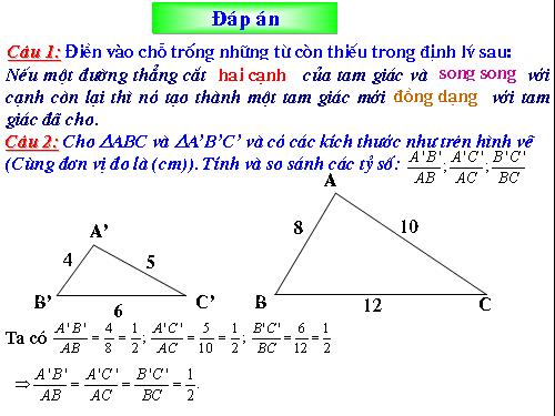 Chương III. §5. Trường hợp đồng dạng thứ nhất