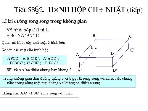 Chương IV. §2. Hình hộp chữ nhật (tiếp)