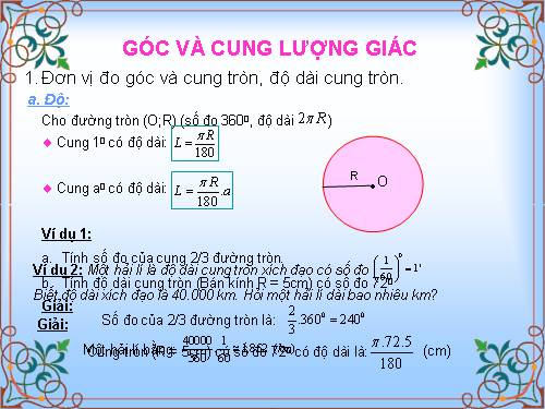 Góc và cung lượng giác