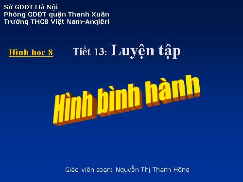 Chương I. §7. Hình bình hành