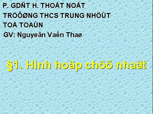 Chương IV. §1. Hình hộp chữ nhật