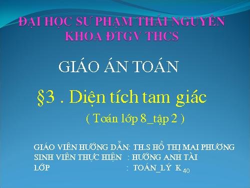 Chương II. §3. Diện tích tam giác