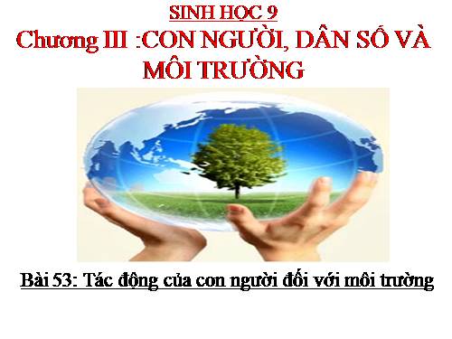 Bài 53. Tác động của con người đối với môi trường