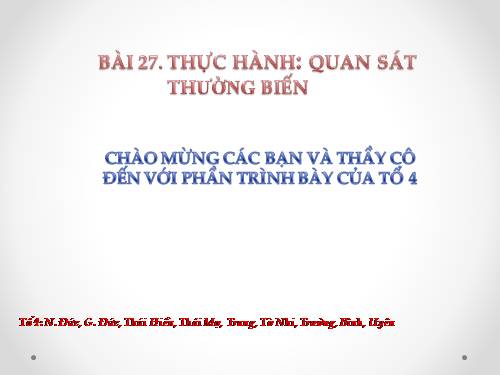 Bài 27. Thực hành: Quan sát thường biến