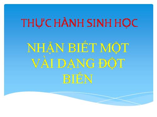 Bài 26. Thực hành: Nhận biết một vài dạng đột biến