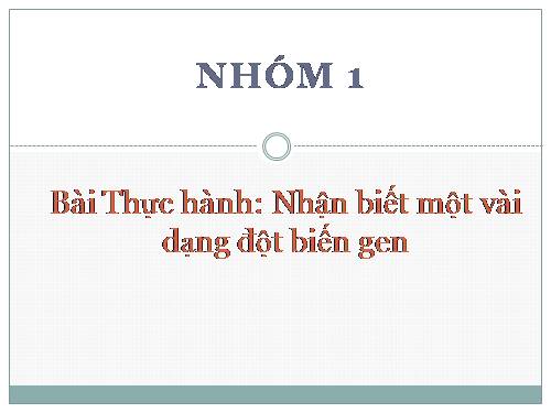 Bài 26. Thực hành: Nhận biết một vài dạng đột biến