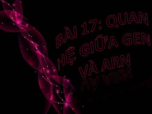 Bài 17. Mối quan hệ giữa gen và ARN