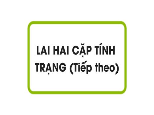 Bài 5. Lai hai cặp tính trạng (tiếp theo)