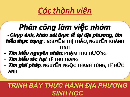 Bài 56. Thực hành: Tìm hiểu tình hình môi trường ở địa phương