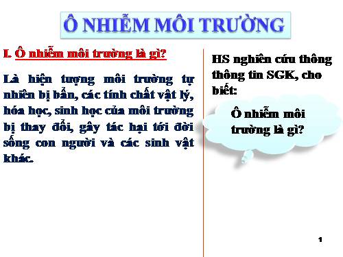 Bài 54. Ô nhiễm môi trường