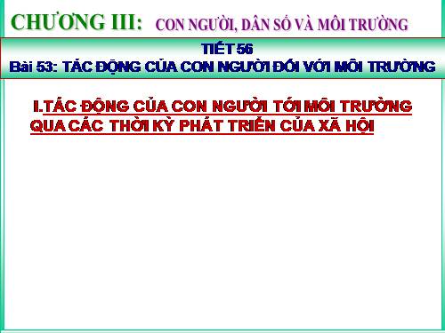 Bài 53. Tác động của con người đối với môi trường