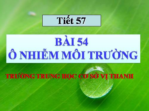 Bài 54. Ô nhiễm môi trường