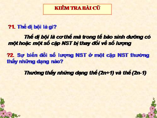 Bài 23. Đột biến số lượng nhiễm sắc thể