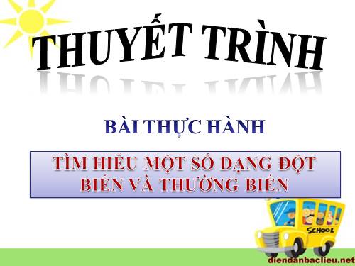 THỰC HÀNH: TÌM HIỂU MỘT SỐ DẠNG THƯỜNG BIẾN VÀ ĐỘT BIẾN