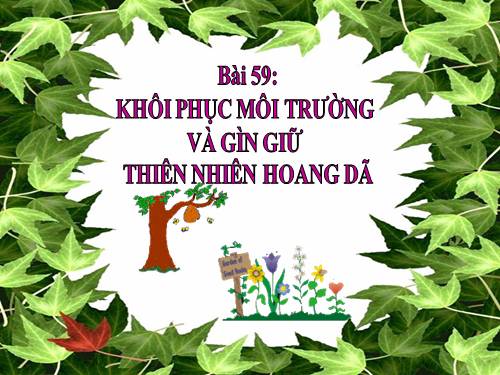 Bài 59. Khôi phục môi trường và gìn giữ thiên nhiên hoang dã