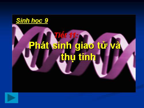 Bài 11. Phát sinh giao tử và thụ tinh