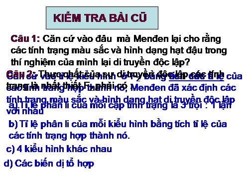 Bài 5. Lai hai cặp tính trạng (tiếp theo)